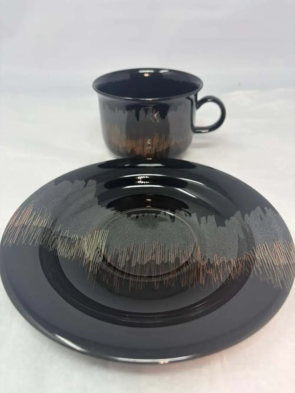 Vintage Arabia Finland Aurora Borealis Arctica Coffee Cup and Saucer Set mint